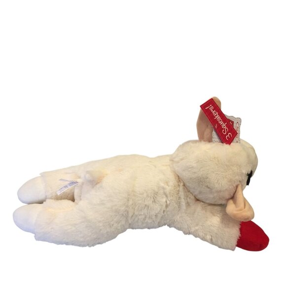 Lamb Chop Extra Large 19" Cream Red Lamb Squeaker - Picture 3 of 7